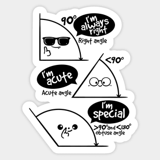 Types of angles Sticker